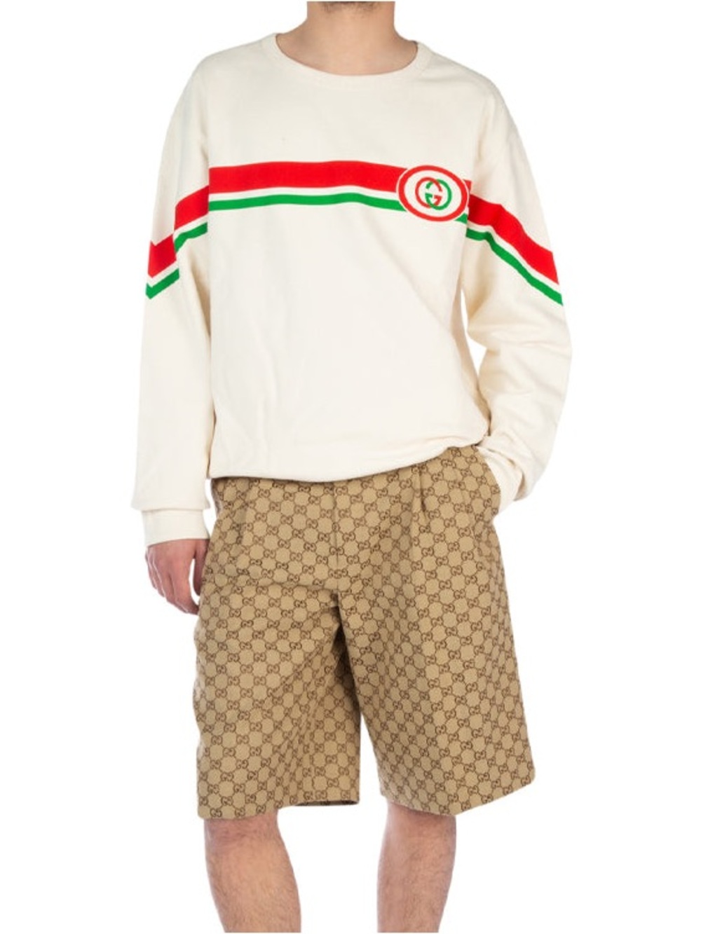 Gucci White Crewneck Sweatshirt with Subtle Label Detail